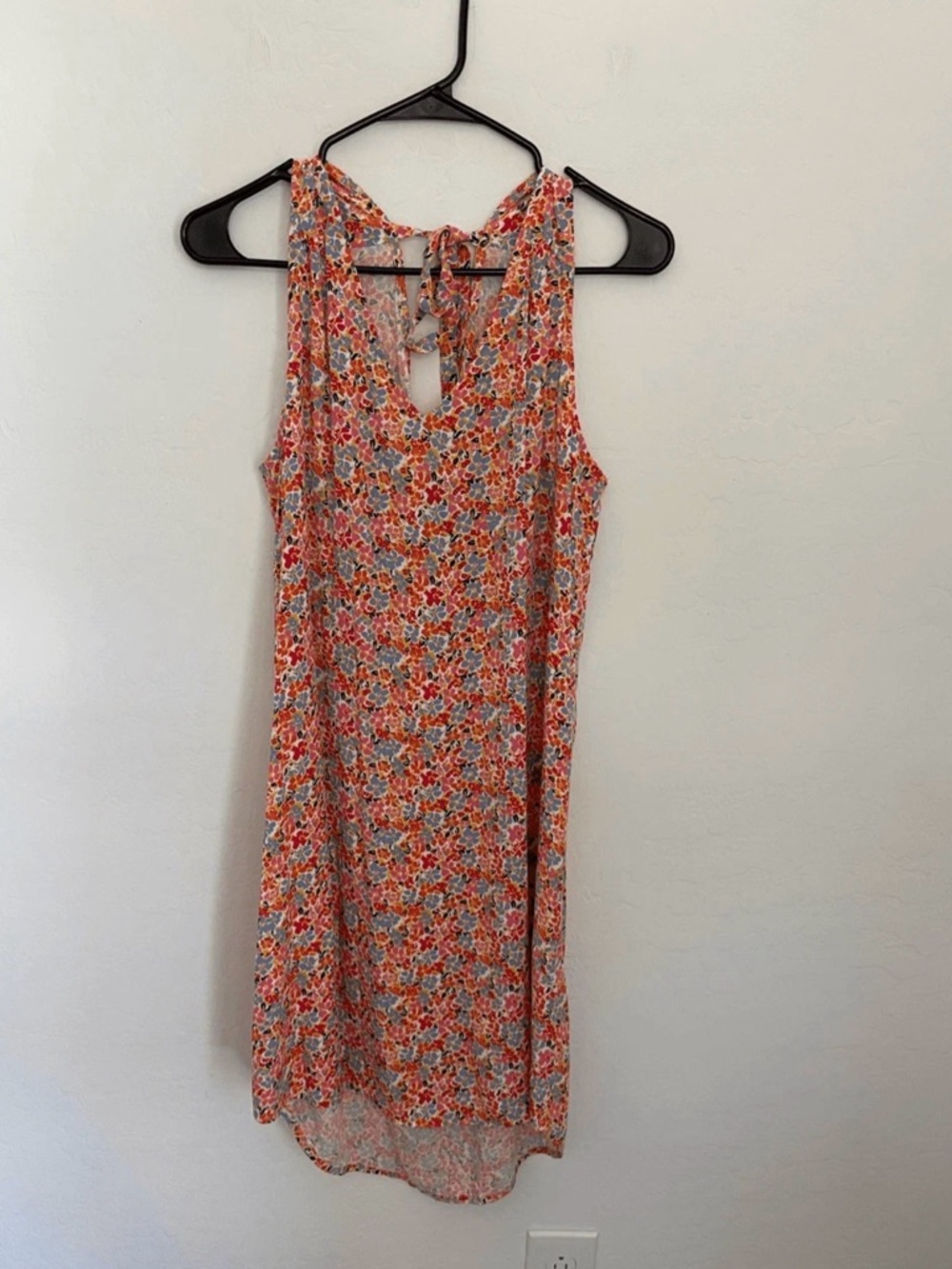 GAP Coral Floral Midi Dress with Tie-Back